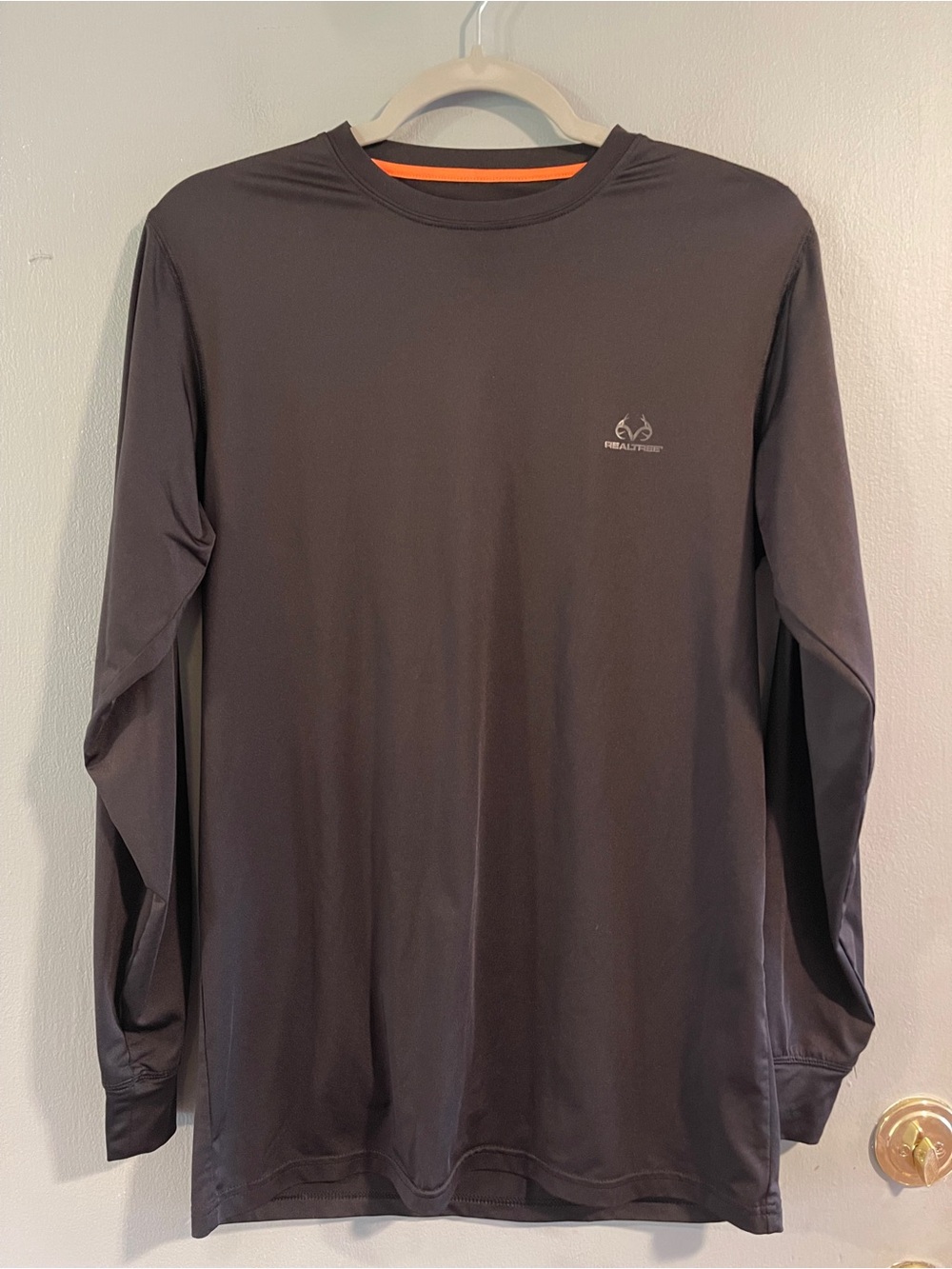 Realtree Men's Size M Long Sleeve Shirt Black Layering Antler‎ Logo Stretch